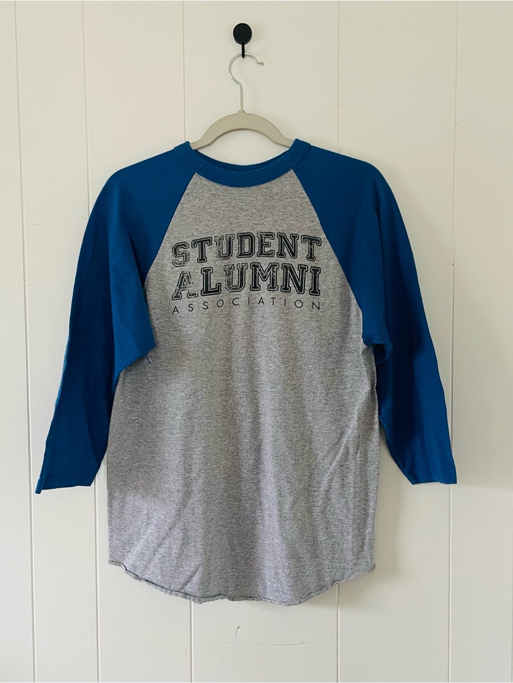 Augusta Sportswear Gray & Blue Raglan Long Sleeve Tee - Student Alumni